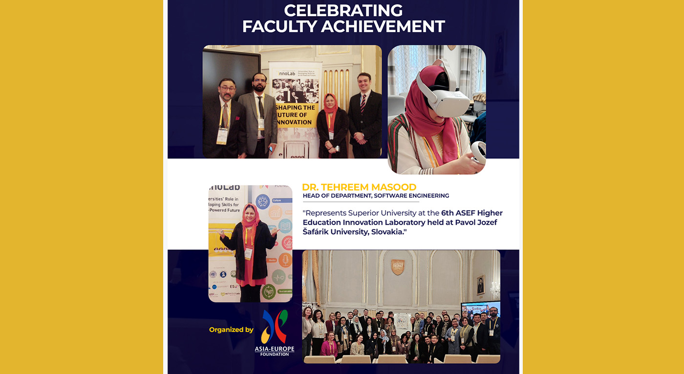 Superior University Faculty Represents Pakistan at Prestigious Asia-Europe Education Innovation Forum