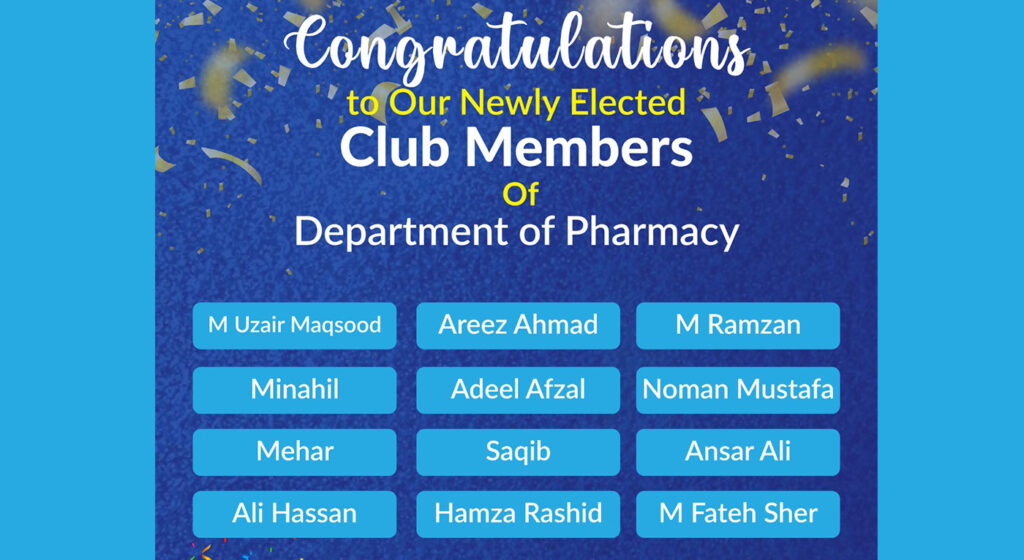 Department of Pharmacy Announces Newly Elected Student Club Leadership