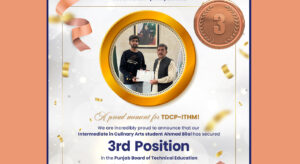 Superior University Student Achieves 3rd Position in Punjab Culinary Arts Board Examination