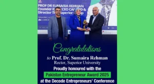 Rector Prof. Dr. Sumaira Rehman Honoured with Pakistan Entrepreneur Award 2025