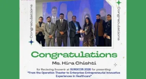Ms Hira Chishti Honoured at SURGICON 2026 for Innovative Healthcare Entrepreneurship