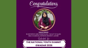 Superior University Student Selected for National Youth Summit Gwadar 2026