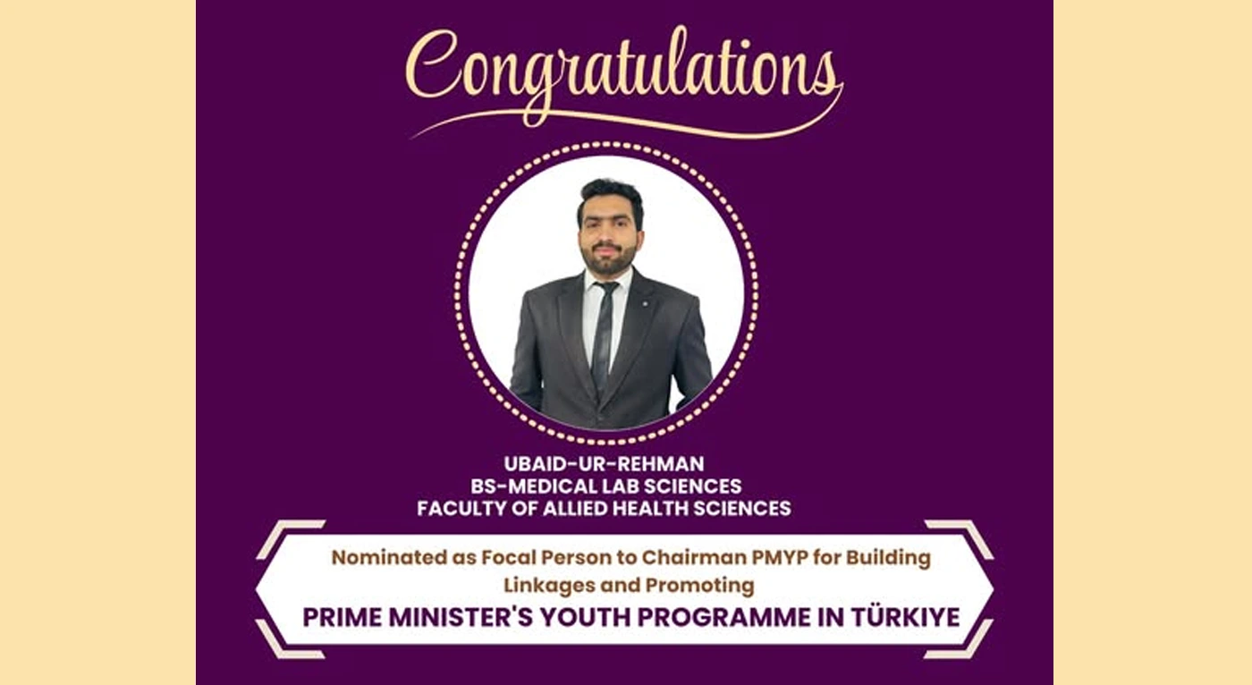 Superior University Alumnus Nominated as Focal Person to the Prime Minister’s Youth Programme in Türkiye