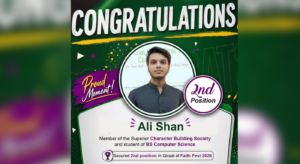 Superior University Celebrates Ali Shan’s Remarkable Achievement at Faith Fest 2026