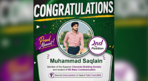 Superior University Honors Muhammad Saqlain’s Remarkable Achievement at Faith Fest 2026