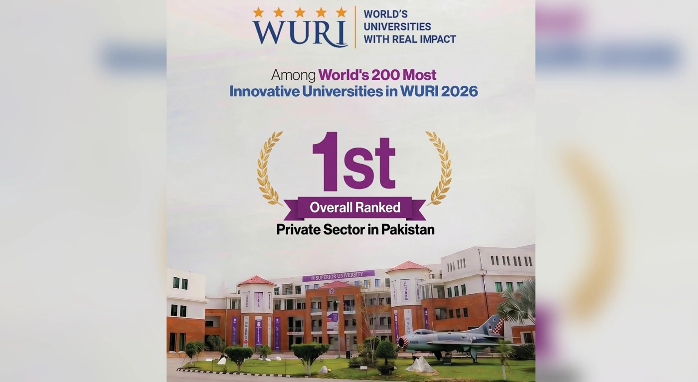 Superior University is Ranked No. 1 Private Sector University in Pakistan in WURI 2026