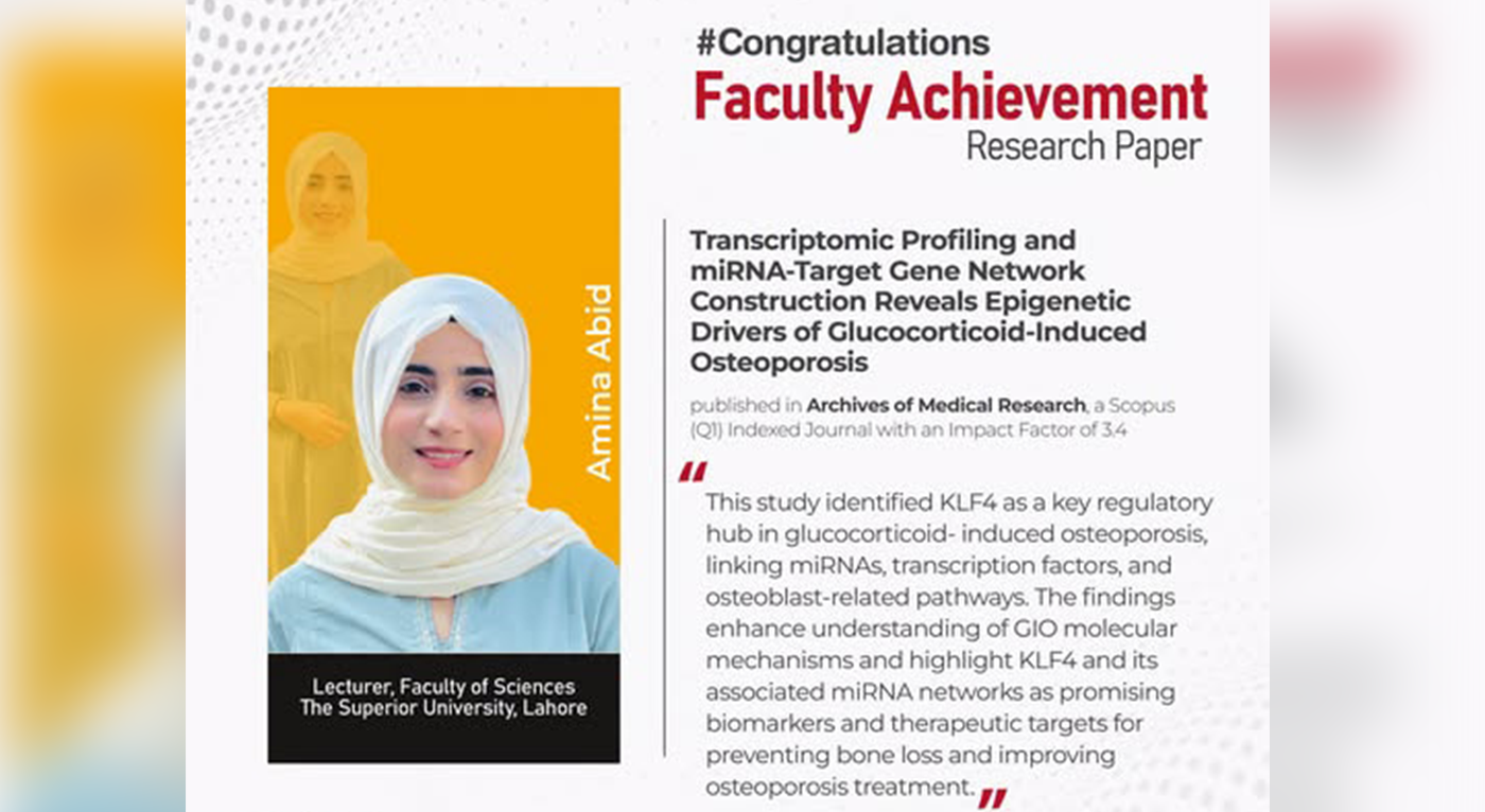 Superior University Research on Osteoporosis Published in Scopus Q1 Journal